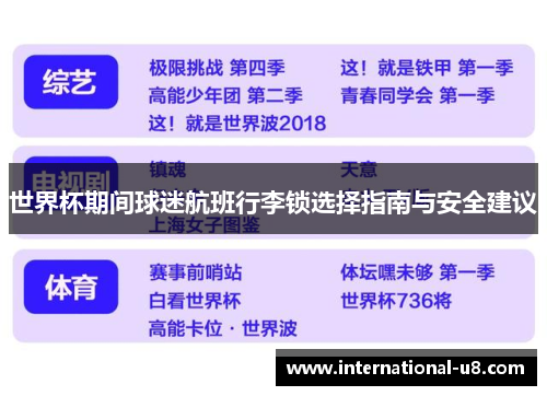 世界杯期间球迷航班行李锁选择指南与安全建议