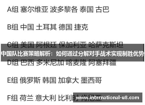 中国队比赛策略解析：如何通过分解对手战术实现制胜优势